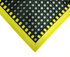 40" x 124" x 7/8" Thick Safety Wet / Dry Mat - Black / Yellow - Americas Industrial Supply