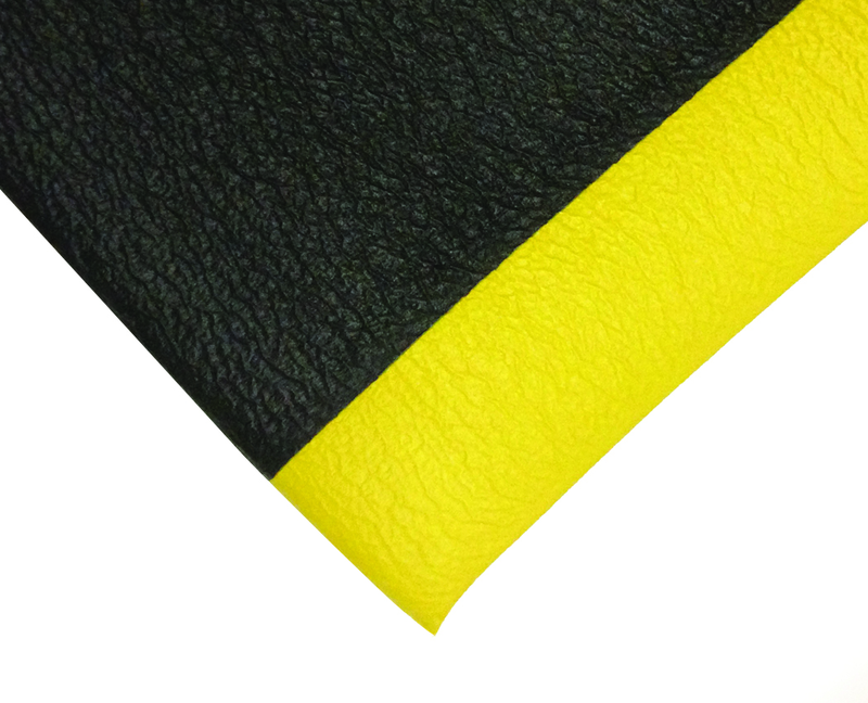 2' x 60' x 11/16" Thick Traction Anti Fatigue Mat - Yellow/Black - Americas Industrial Supply