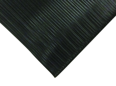 6' x 60' x 3/8" Thick Soft Comfort Mat - Black Standard Ribbed - Americas Industrial Supply