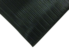 3' x 60' x 3/8" Thick Soft Comfort Mat - Black Standard Ribbed - Americas Industrial Supply