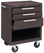 3-Drawer Roller Cabinet w/ball bearing Dwr slides - 35'' x 18'' x 27'' Brown - Americas Industrial Supply