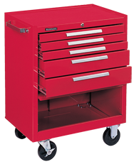 5-Drawer Roller Cabinet w/ball bearing Dwr slides - 35'' x 20'' x 29'' Red - Americas Industrial Supply