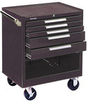 5-Drawer Roller Cabinet w/ball bearing Dwr slides - 35'' x 20'' x 29'' Brown - Americas Industrial Supply