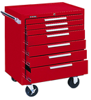 7-Drawer Roller Cabinet w/ball bearing Dwr slides - 35'' x 20'' x 29'' Red - Americas Industrial Supply