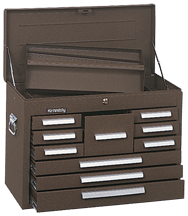 10-Drawer Mechanic's Chest - Model No.360B Brown 18.88H x 12.06D x 26.13''W - Americas Industrial Supply