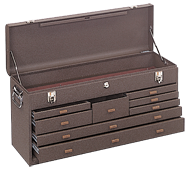 8-Drawer Journeyman Chest - Model No.526B Brown 13.63H x 8.5D x 26.75''W - Americas Industrial Supply