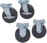 5'' Dia. - Rubber - Roller Cabinet Caster Set - 2 Swivel, 2 Fixed Wheels - Americas Industrial Supply