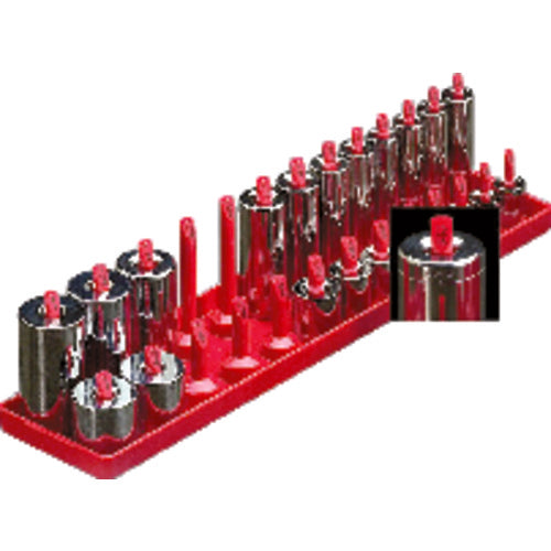 Inch Sized Socket Tray - 1/4″ Drive - Red - Americas Industrial Supply