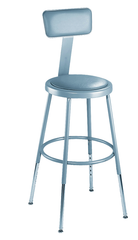 25" - 33" Adjustable Padded Stool With Padded Backrest - Americas Industrial Supply