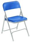 Plastic Folding Chair - Plastic Seat/Back Steel Frame - Blue - Americas Industrial Supply