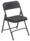 Plastic Folding Chair - Plastic Seat/Back Steel Frame - Black - Americas Industrial Supply