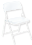 Plastic Folding Chair - Plastic Seat/Back Steel Frame - White - Americas Industrial Supply