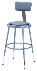 19" - 27" Adjustable Padded Stool With Padded Backrest - Americas Industrial Supply