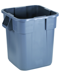 Trash Container - 28 Gallon Square Gray - Americas Industrial Supply