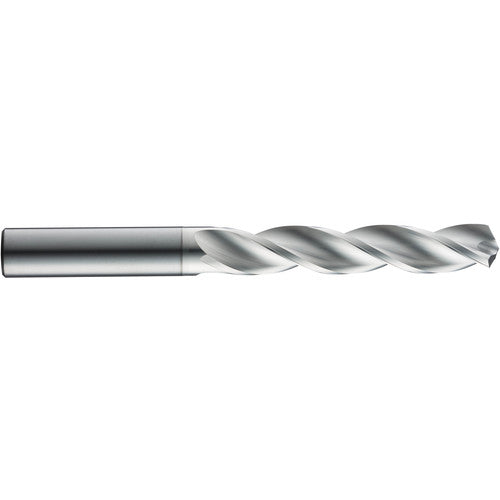 5.5 mm Dia. × 6 mm Shank × 28 mm Flute Length × 66 mm OAL, 3xD, 124°, Uncoated, 3 Flute, External, Round Solid Carbide Drill - Exact Industrial Supply