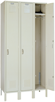 12 x 15 x 72'' (3 Openings) - 3 Wide Single Tier Locker - Americas Industrial Supply