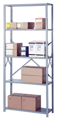 36 x 24 x 84'' - Closed Style Flanged 18-Gauge Starter Shelving Unit - Americas Industrial Supply