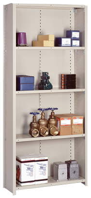 36 x 18 x 84'' - Closed Style Flanged 18-Gauge Add-On Shelving Unit - Americas Industrial Supply