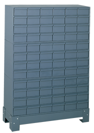 48-1/8 x 12-1/4 x 34-1/8'' (72 Compartments) - Steel Modular Parts Cabinet - Americas Industrial Supply
