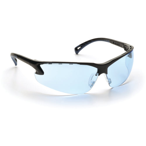 Safety Glasses - Black Frame, Infinity Blue Lens - Americas Industrial Supply