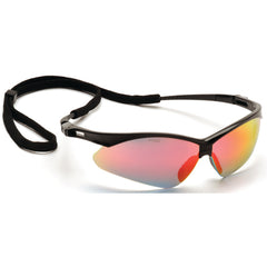 Safety Glasses - Black Frame, Ice Orange Mirror Lens - Americas Industrial Supply