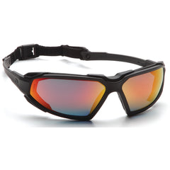 Safety Glasses - Black Frame, Sky Red Mirror Fog Free Lens - Americas Industrial Supply