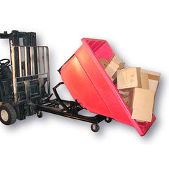 Self-Dumping Forklift Hopper 1.1 Cu Yd with Caster Base - Americas Industrial Supply