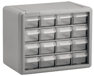 8-1/2 x 6-3/8 x 10-9/16'' (16 Compartments) - Plastic Modular Parts Cabinet - Americas Industrial Supply