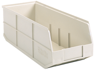 8-1/4 x 20-1/2 x 7'' - Beige Bin with 2 Dividers - Americas Industrial Supply