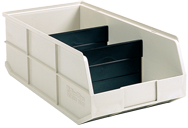 11 x 20-1/2 x 7'' - Beige Bin with 2 Dividers - Americas Industrial Supply