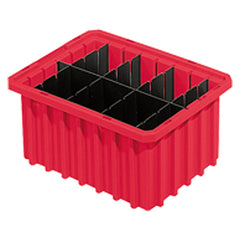 9 1/8″ × 6 1/2″ × 4 5/8″ - Red - Akro Grid Stackable Containers