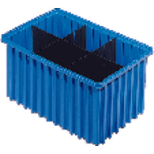 9 1/8″ × 6 1/2″ × 4 5/8″ - Blue - Akro Grid Stackable Containers - Americas Industrial Supply