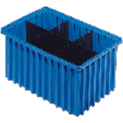 9 1/8″ × 6 1/2″ × 4 5/8″ - Blue - Akro Grid Stackable Containers - Americas Industrial Supply