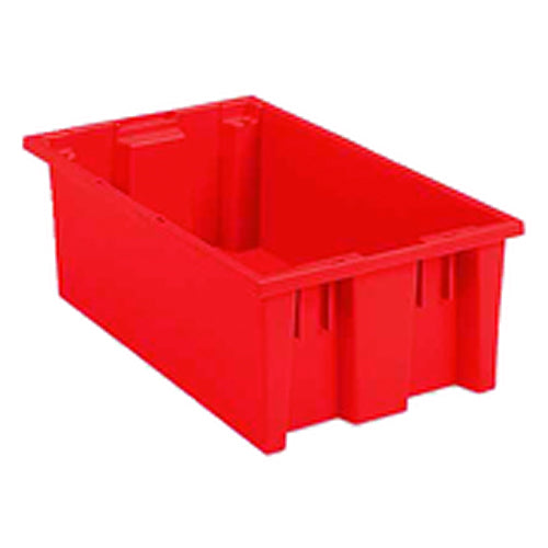 18″ × 11″ × 6″ - Red - Nest Stack Tote Box - Americas Industrial Supply
