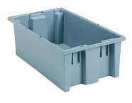 19-1/2 x 13-1/2 x 8'' - Gray Nest-Stack-Tote Box - Americas Industrial Supply