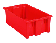 19-1/2 x 13-1/2 x 8'' - Red Nest-Stack-Tote Box - Americas Industrial Supply