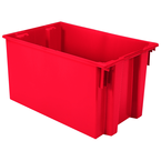 29-1/2 x 19-1/2 x 15'' - Red Nest-Stack-Tote Box - Americas Industrial Supply