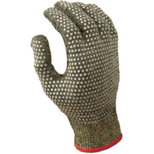 Cut resistant 13-gauge PVC dotted on both sides seamless knit Kevlar w/Stainless Steel yellow w/black coating ANSI CUT LEVEL 4/medium - Americas Industrial Supply