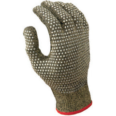 Cut resistant 13-gauge PVC dotted on both sides seamless knit Kevlar w/Stainless Steel yellow w/black coating ANSI CUT LEVEL 4/extra large - Americas Industrial Supply