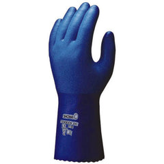 Liquid-proof fully-coated Polyurethane nylon liner 10.8″ blue rough grip/extra large - Americas Industrial Supply