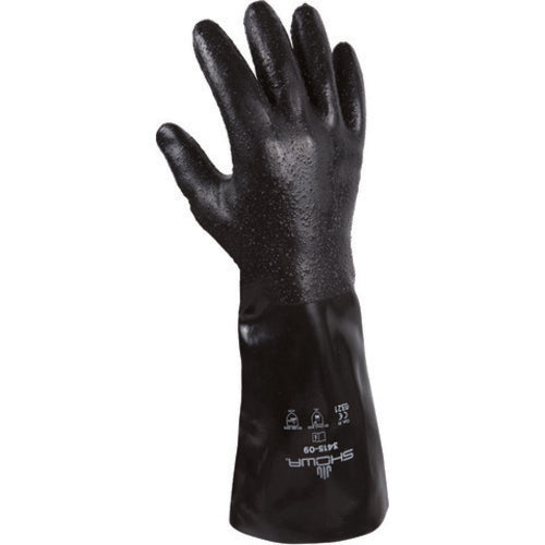 Chemical resistant neoprene fully coated 14″ gauntlet/rough finish seamless liner navy /small - Americas Industrial Supply