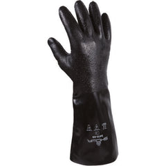 Chemical resistant neoprene fully coated 14″ gauntlet/rough finish seamless liner navy /small - Americas Industrial Supply