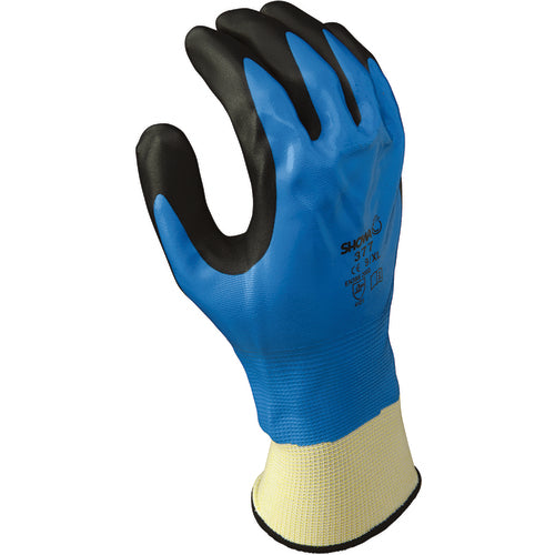 General purpose full nitrile blue undercoating w/black foamed palm coating 13 gauge seamless knitted liner/M - Exact Industrial Supply