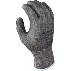 13- gauge engineered cut resistant fiber w/polyurethane palm coating HPPE black with gray coating textured finish ANSI CUT LEVEL 2/medium - Americas Industrial Supply