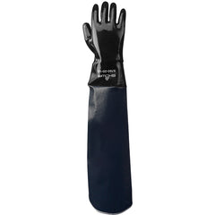 Chemical resistant 12″ fully coated neoprene gauntlet 20″ nitrile laminated shoulder length sleeve black/L - Americas Industrial Supply
