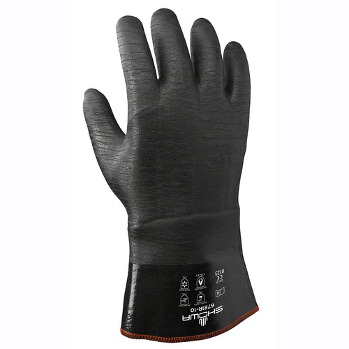 Insulated fully coated neoprene 12″ gauntlet black rough finish/large - Americas Industrial Supply