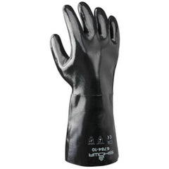 Chemical resistant neoprene fully coated heavyweight 14″ gauntlet black smooth finish/large - Americas Industrial Supply
