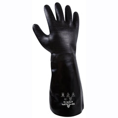 Chemical resistant neoprene fully coated heavyweight elbow length gauntlet black rough finish/large - Americas Industrial Supply
