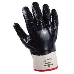 General purpose nitrile coated navy fully coated rubberized safety cuff rough finish/large - Americas Industrial Supply