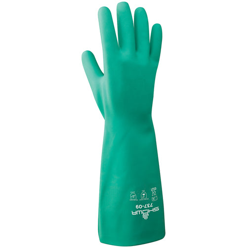 Chemical resistant unsupported nitrile 15″ 22-mil light green bisque finish unlined/large - Americas Industrial Supply